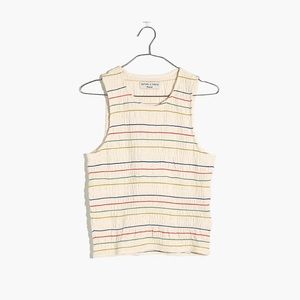 NWT Madewell Rainbow Stitch Smocked Tank